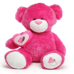 Dark Pink 5 Feet Big Teddy Bear with a heart
